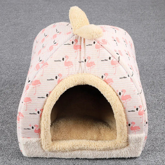 SnugglePup Cozy Dual-Use Closed Dog Bed for Small Dogs with Accessories