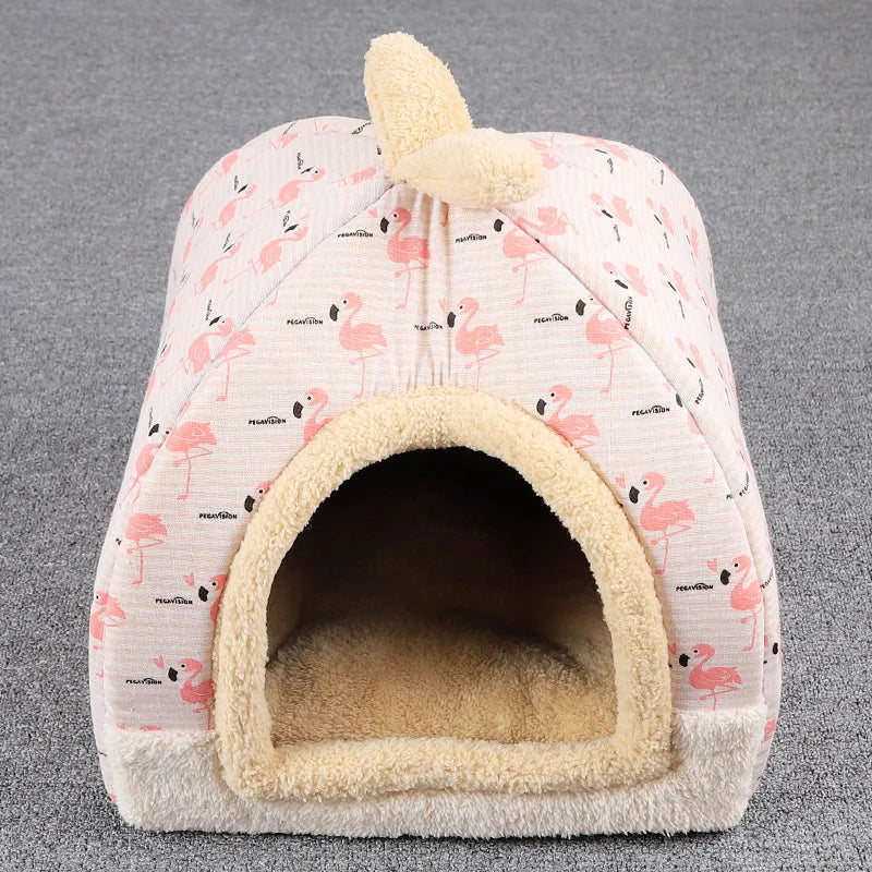 SnugglePup Cozy Dual-Use Closed Dog Bed for Small Dogs with Accessories