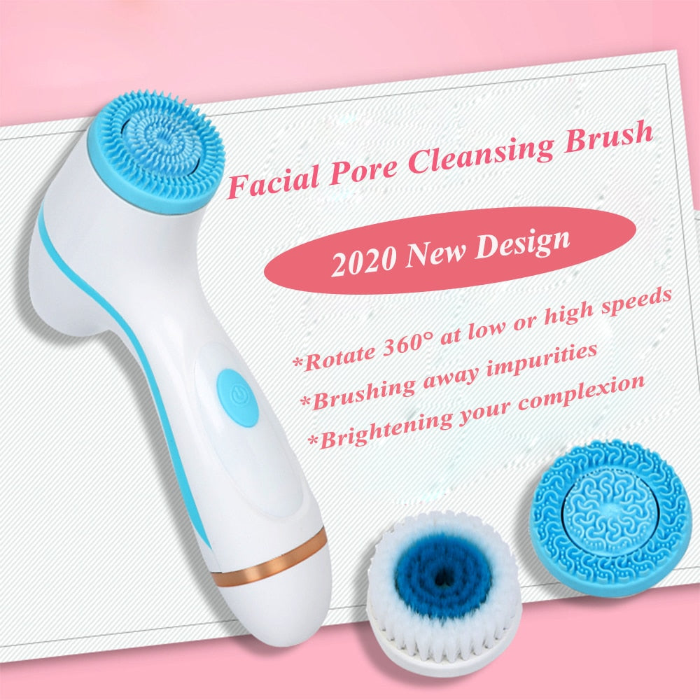 Facial Cleansing Brush Sonic Nu Face  Spin Brush Set