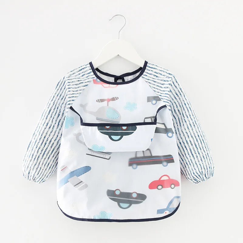 Waterproof Long-Sleeved Bibs Blouse for Newborns (0-2 Years)