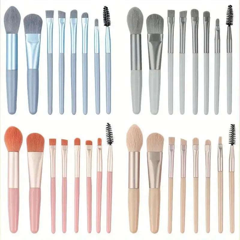 Variety of brushes designed for different purposes makeup brushes set