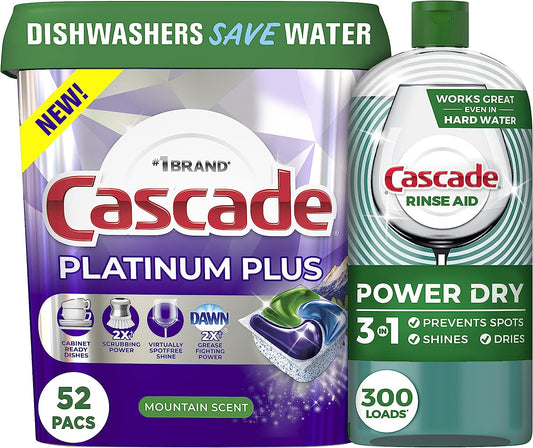 Bundle of Cascade Platinum Plus ActionPacs Dishwasher Detergent Pods